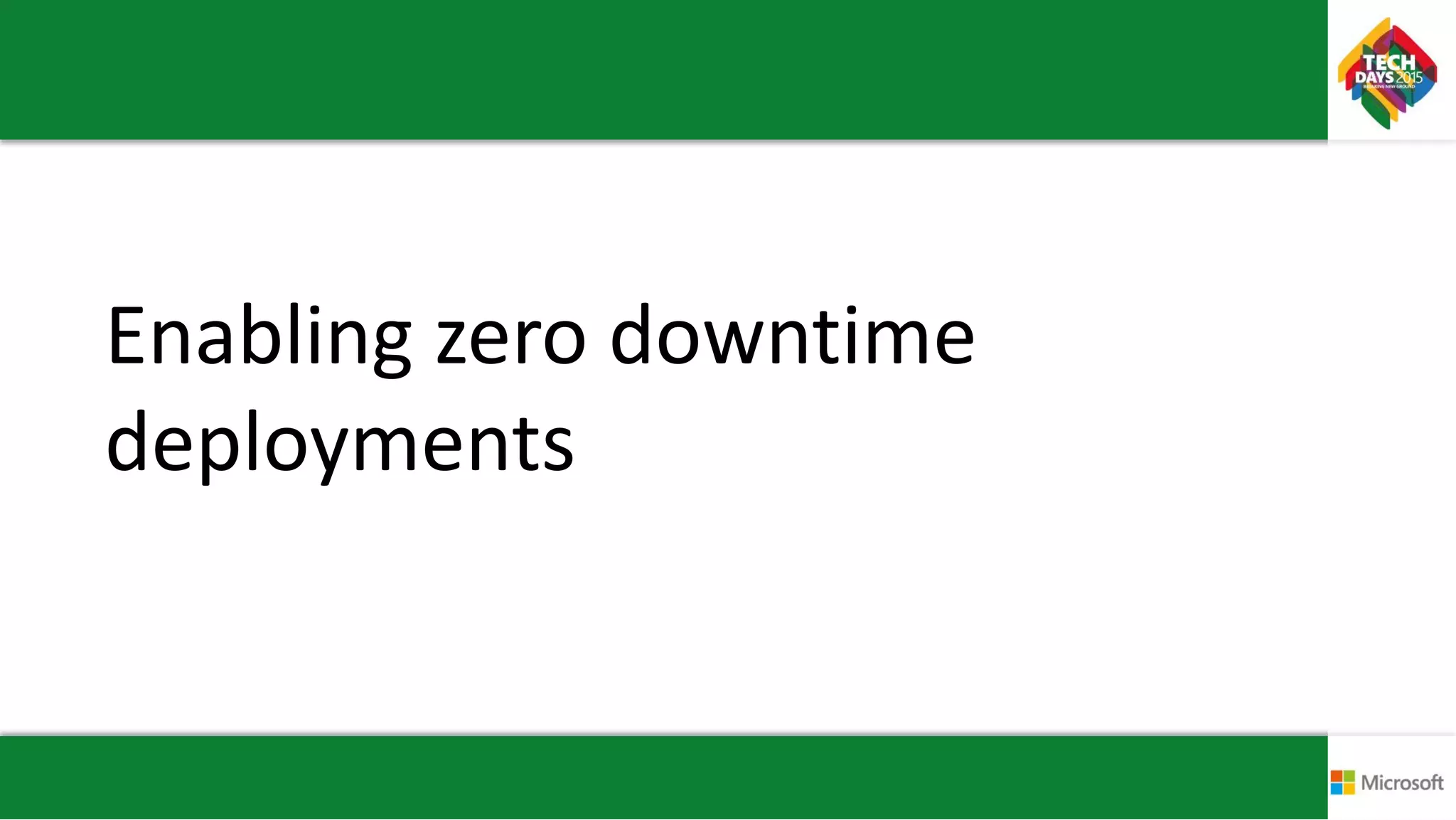 Enabling zero downtime
deployments
 