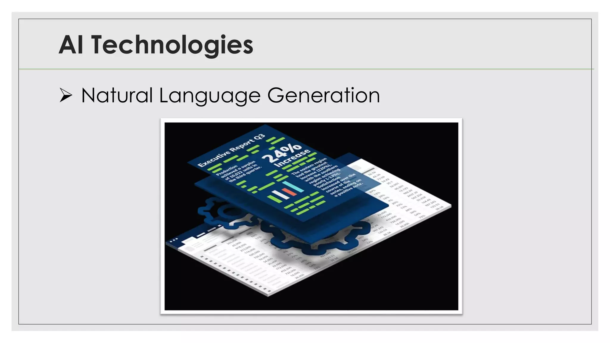 AI Technologies
➢ Natural Language Generation
 