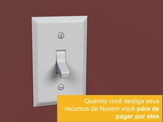 Quando você desliga seus
recursos de Nuvem você pára de
                pagar por eles
 