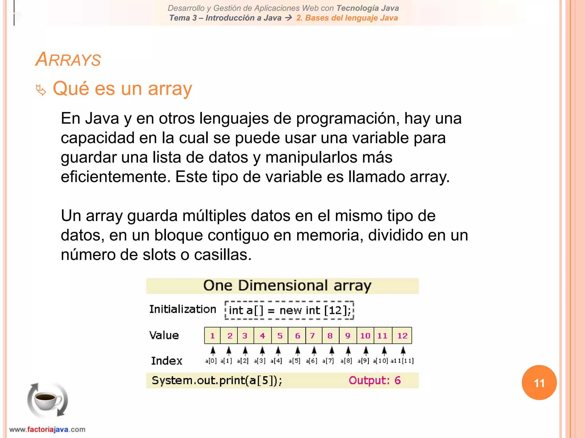 Instanciación de un array
