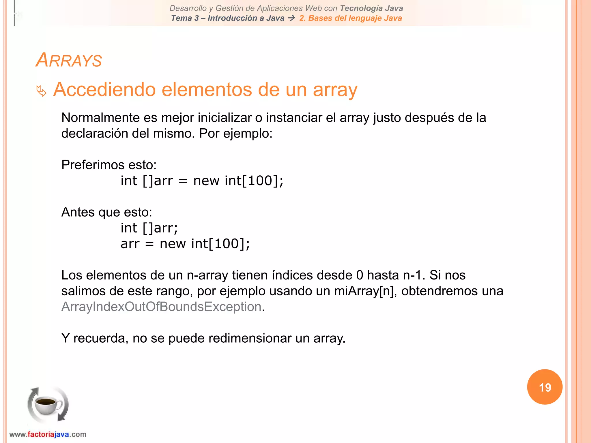 15ArraysAccediendo elementos de un arrayPara acceder un elemento de un array o una parte de un array se puede usar un número, que actúa como índice.Este índice:Asignado a cada miembro del array, para permitir al programa el acceso a un miembro individual del array