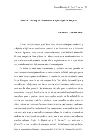 Anejos de Estudios Clásicos, Medievales y Renacentistas, ISSN 0718-7246, Vol. 7, Santiago, 2014, pp.50-76
 