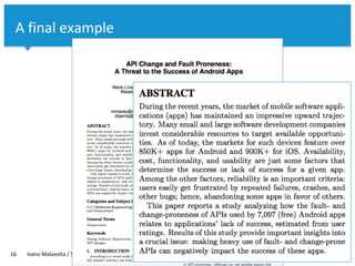 Vrije Universiteit Amsterdam
16 Ivano Malavolta / S2 group / Empirical software engineering
A final example
 