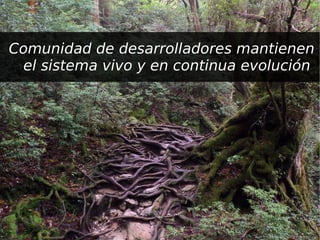 Comunidad de desarrolladores mantienen
 el sistema vivo y en continua evolución




                    
 