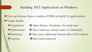 Building C# Applications | PPT
