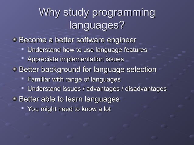 02-chapter-1.ppt programming languages 10 | PPT