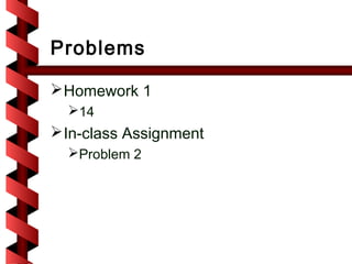 Problems

 Homework 1
  14
 In-class Assignment
  Problem 2
 