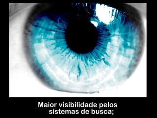 Maior visibilidade pelos  sistemas de busca; 