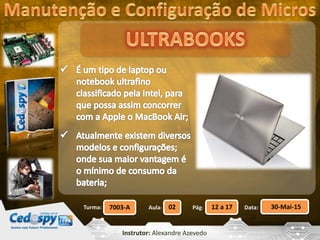 Aula: Pág: Data:02 12 a 17 30-Mai-157003-ATurma:
Instrutor: Alexandre Azevedo
 