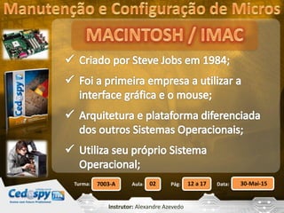 Aula: Pág: Data:02 12 a 17 30-Mai-157003-ATurma:
Instrutor: Alexandre Azevedo
 