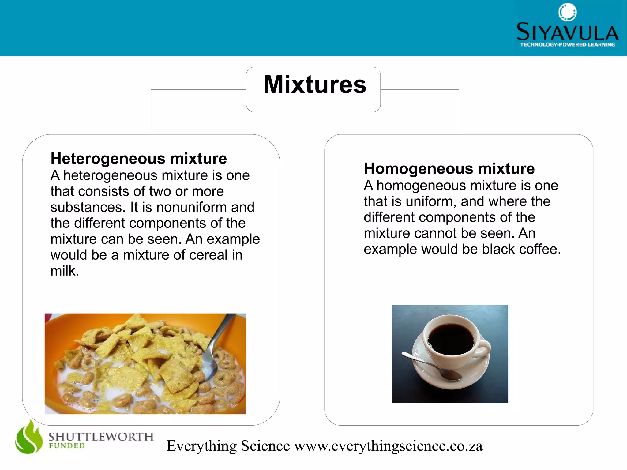 these substances keep their physical properties  
