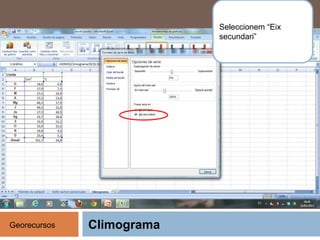 Climograma
Seleccionem “Eix
secundari”
Georecursos
 