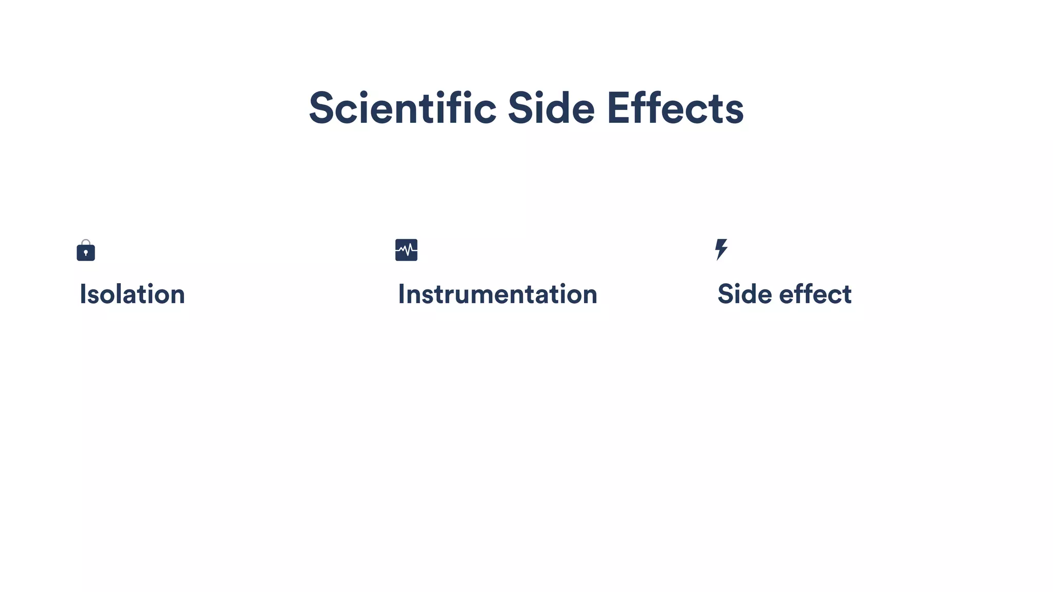 Isolation Instrumentation Side effect
Scientific Side Effects
 