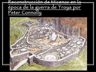 Reconstrucción de Micenas en la época de la guerra de Troya por Peter Connolly 
