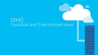 DEMO
Cloud Build and CI with Microsoft Azure
 