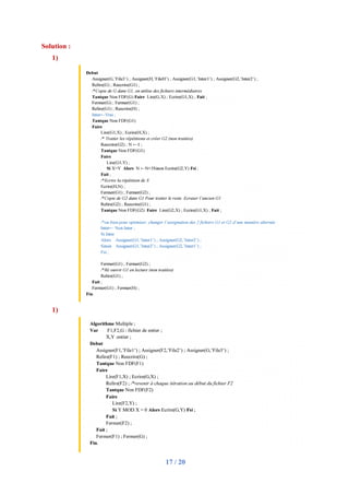 17 / 20
Solution :
1)
1)
 