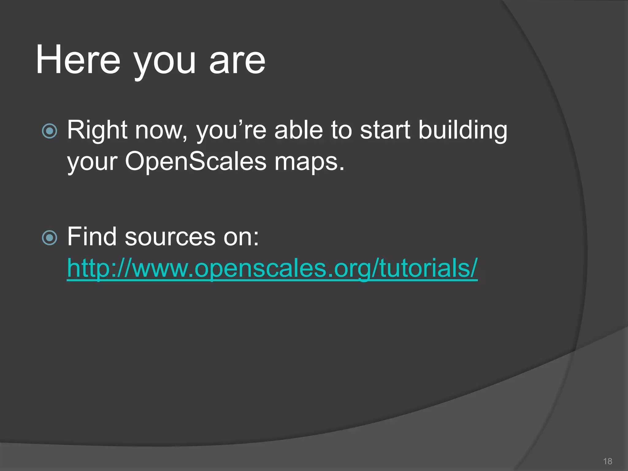 Add a control panelTo display a panel, you have to insert the following code after the </os:Map> tag.This example adds a panel containing a pan component, a zoom component and a zoom box component.Warning : this requires a small Action Script code. See the following slide.15width<os:ControlPanel x="110"                     y="110"                     width="140"                     title="Navigation"><os:PanComponent map="{map}"/><mx:HBox width="100%" paddingLeft="5" paddingRight="5"><os:ZoomComponent map="{map}"/><mx:Spacer width="100%"/><os:ZoomBoxComponent map="{map}"                                 width="32"                                 height="32"/></mx:HBox></os:ControlPanel>