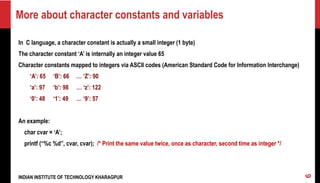 Science/computer Character Constant 02-Data-Types-Expressions iit kgp pds class2 | PDF