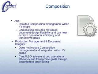 Does not include Composition management and integration within it’s scope