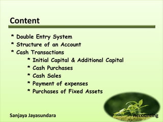 double entry for cash transactions | PPTX