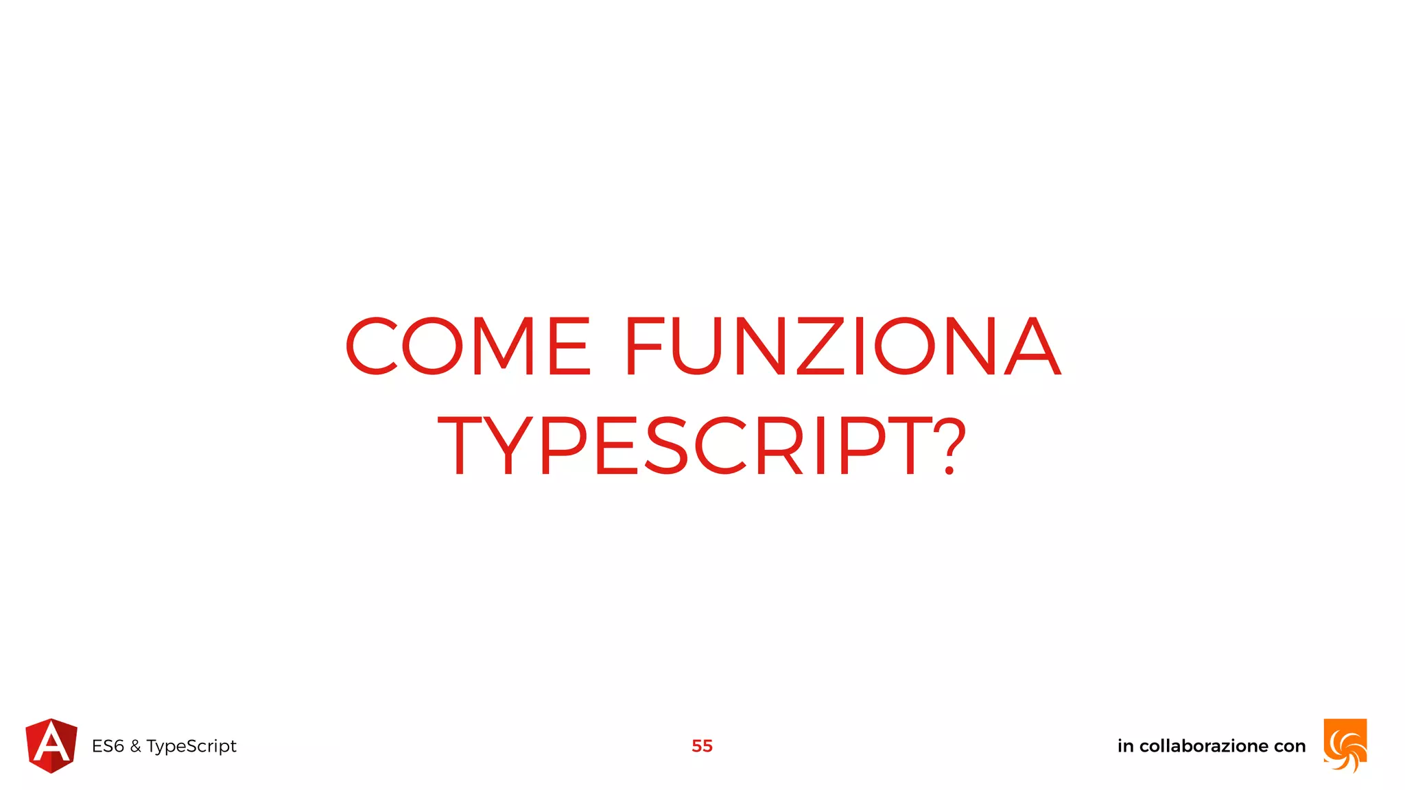 in collaborazione conES6 & TypeScript COME FUNZIONA TYPESCRIPT? 55 