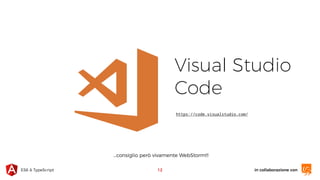 in collaborazione conES6 & TypeScript
Visual Studio 
Code
https://code.visualstudio.com/
12
...consiglio però vivamente WebStorm!!!
 