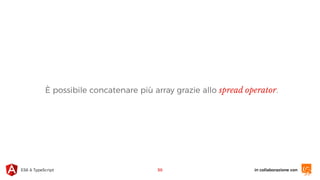 in collaborazione conES6 & TypeScript
È possibile concatenare più array grazie allo spread operator.
30
 