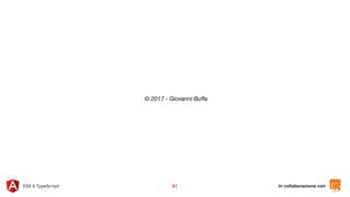 in collaborazione conES6 & TypeScript
© 2017 - Giovanni Buﬀa
81
 