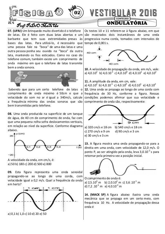 Lista De Exercícios Sobre Ondas Eletromagnéticas – YHTCTF