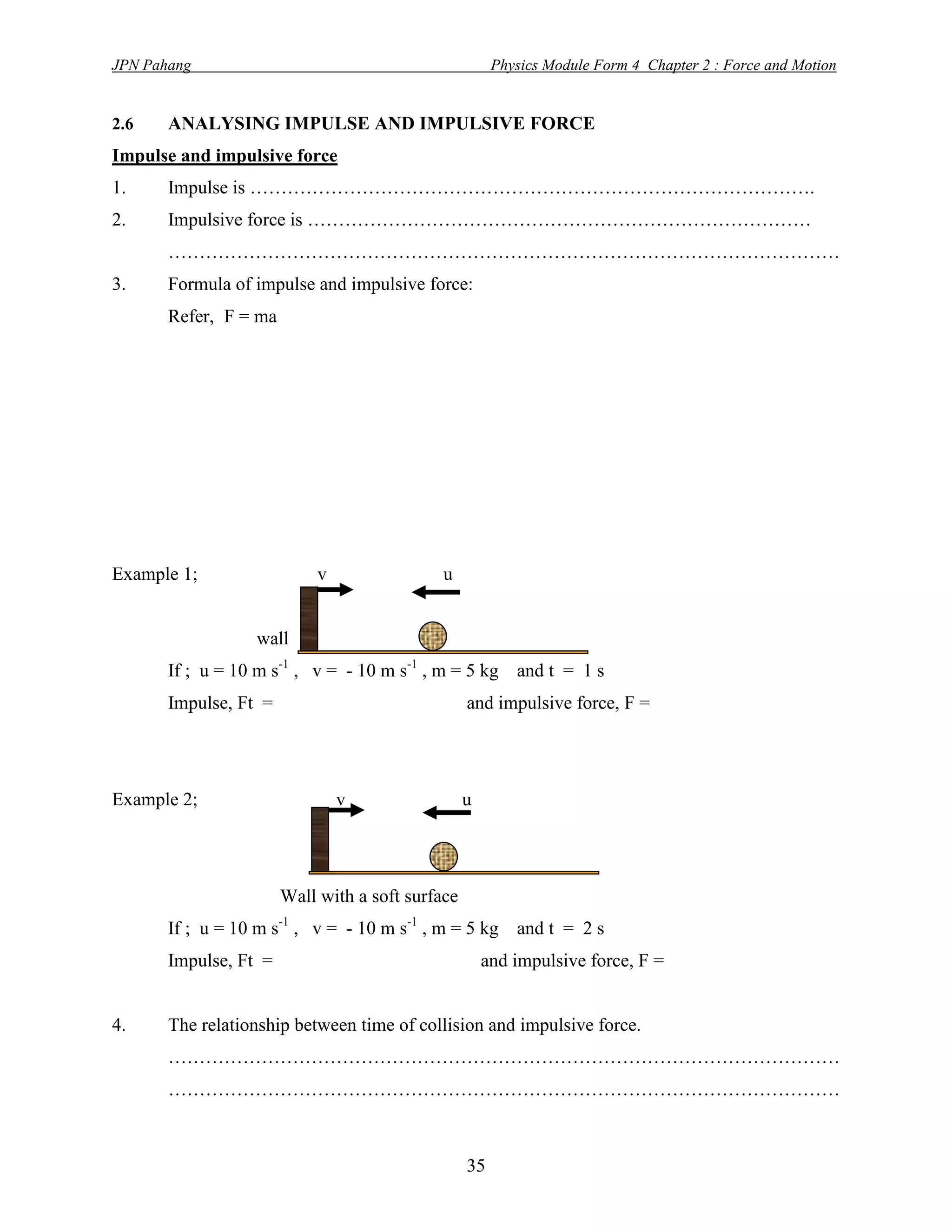 SPM PHYSICS FORM 4 forces and motion | PDF