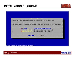 AfNOG Localization
INSTALLATION DU GNOME
 