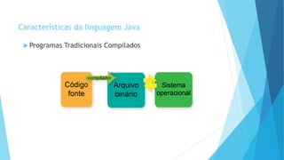  Programas Tradicionais Compilados
Características da linguagem Java
 