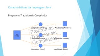 Programas Tradicionais Compilados
Características da linguagem Java
 