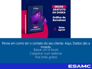 Pense em como ter o contato do seu cliente. Aqui, Dados são a
moeda.
Baixar um e-book
Cadastrar num webinar
Trial (mês grátis)
 