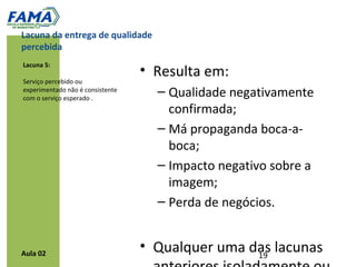 Lições sobre a qualidade de serviço




Aula 02
 