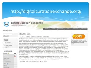 http://digitalcurationexchange.org/
24
 