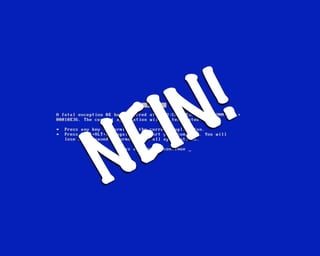 Das Box Model... immer?



                          I N !           Lorem ipsu



                E
                                          amet, cons



              N
                                          adipiscing
      Lorem ipsum dolor sit amet,
      consectetuer adipiscing elit.       Quisque ve
      Quisque velit odio, sagittis ac,    sagittis ac,
                                          elementum
                                          venenatis a
                                          Done
Lorem ipsum dolor sit amet, consectetuer adipiscing
Quisque velit odio, sagittis ac, elementum ac, venen
 