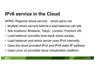 02 - IDNOG04 - Sheryl Hermoso (APNIC) - IPv6 Deployment at APNIC | PDF