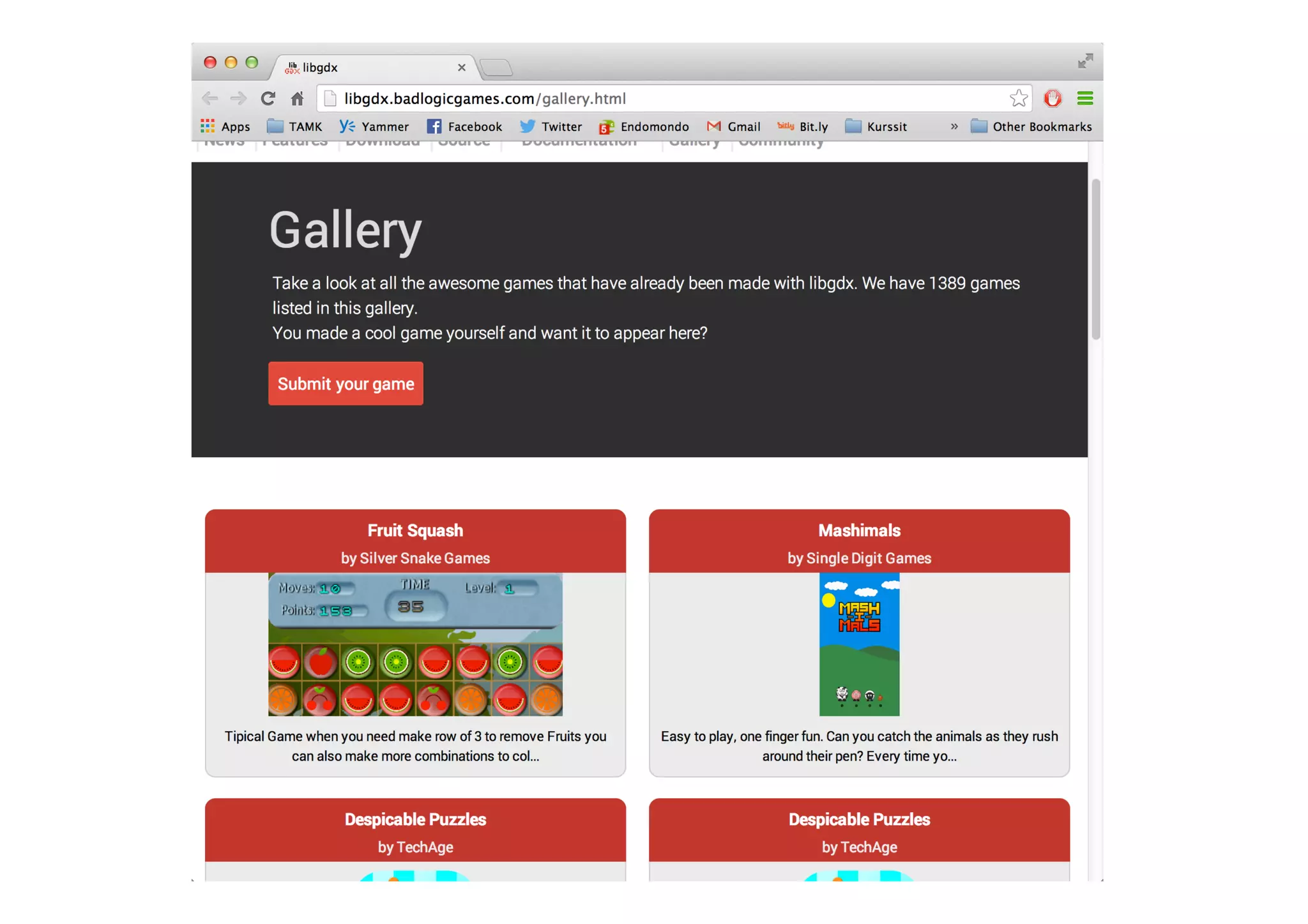 Cross-­‐plaTorm!	
  
•  Desktop	
  target	
  uses	
  LWJGL	
  	
  
– Lightweight	
  Java	
  Game	
  Library	
  
•  Android	
  target	
  uses	
  Android	
  SDK	
  
•  HTML5	
  uses	
  Google	
  Web	
  Toolkit	
  
– Java	
  -­‐>	
  JavaScript	
  
•  iOS	
  uses	
  RoboVM	
  
– Java	
  -­‐>	
  ObjecAve-­‐C	
  
 