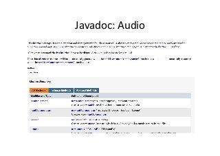 Javadoc:	
  Audio	
  
 