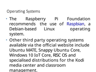 Debian Distro Raspbian ntroduction-to-RPi presentation for internet of Things | PPTX