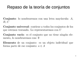 Repaso de la teoría de conjuntos 