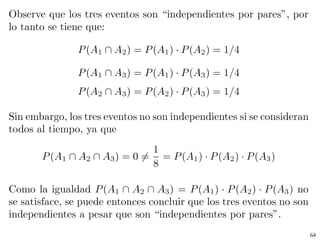 P(W 1 W 1 ) = P(W 1 )P(W 1 )=0.3 x 0.3 = 0.09 2 P(W 1 W 2 ) = P(W 1 )P(W 1 )=0.3 x 0.7 = 0.21 3 P(W 2 W 1 ) = P(W 2 )P(W 1 )=0.7 x 0.3 = 0.21 3 P(W 2 W 2 ) = P(W 2 )P(W 2 )=0.7 x 0.7 = 0.49 4 1.00 Nivel total de demanda 0.42 