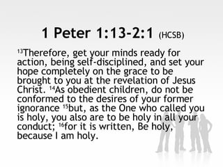 It's Okay To Be Holy-1 Peter 1:13-2:1 | PPT