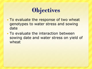 Yield and Yield Components of Wheat as Influenced by Water Stress and ...
