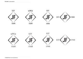 DEVELOPMENT Logo idea generation




                         est                    SINCE    est



                    JF                          JF       JF       est
                                                                        JF   19 4 8


                      19 4 8                    19 4 8   19 4 8




                     SINCE                      EST      EST


                                                                  EST        1948
                    JF                          JF       JF             JF
                     1948                       1948     1948




J.F Wilson cycles THD1161 FINAL Major project
 