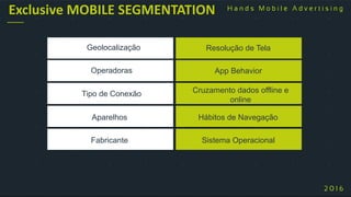 Traçar rotas
Acelerômetro
Game Ads
Geração de voucher
INTERACTION & MOBILE EXPERIENCE
Click-to-call
Click-to-SMS
Click-to-...