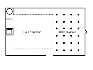 Cour à portique   Salle de prière
 