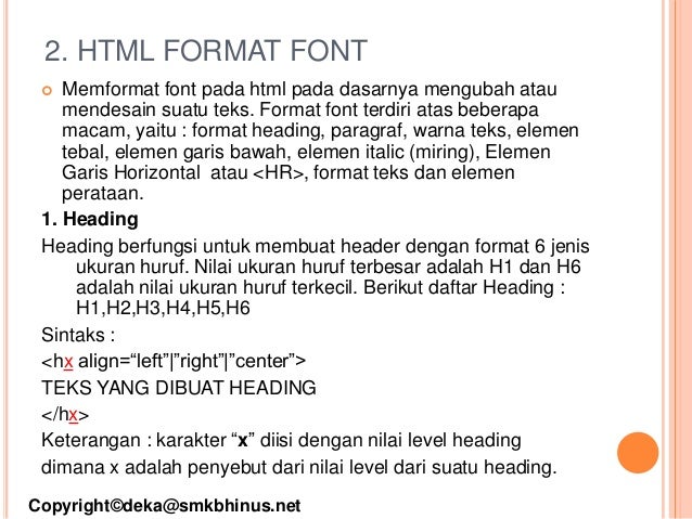 Download 02 Materi Html Pengolahan Format Font SVG Cut Files