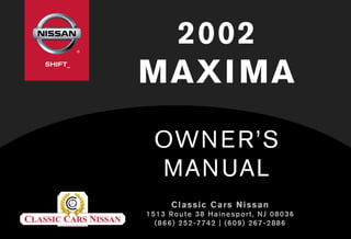 2002 MAXIMA OWNER'S MANUAL